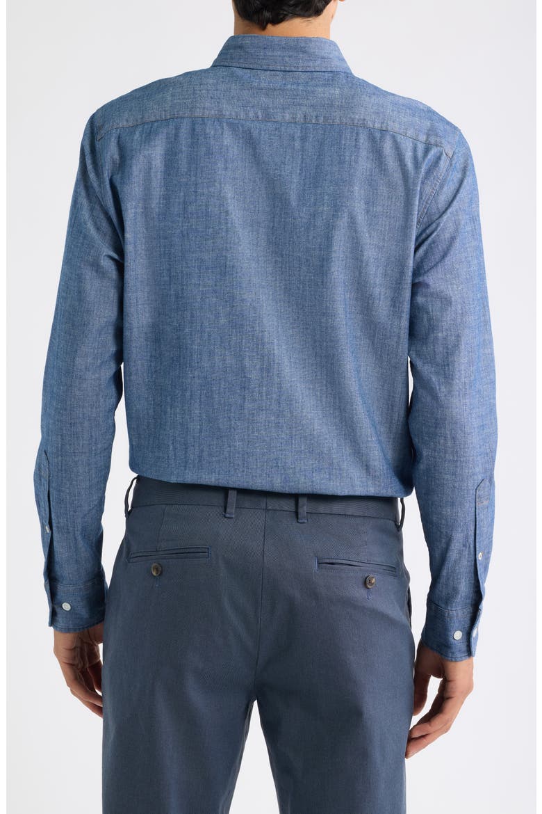 Everyday Slim Fit Stretch Cotton Chambray Button-Down Shirt, Alternate, color, SEA BLUE WASH