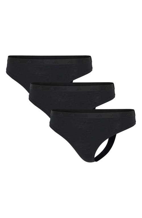 Adidas Originals Set Of 3 Low Rise Thongs In Black