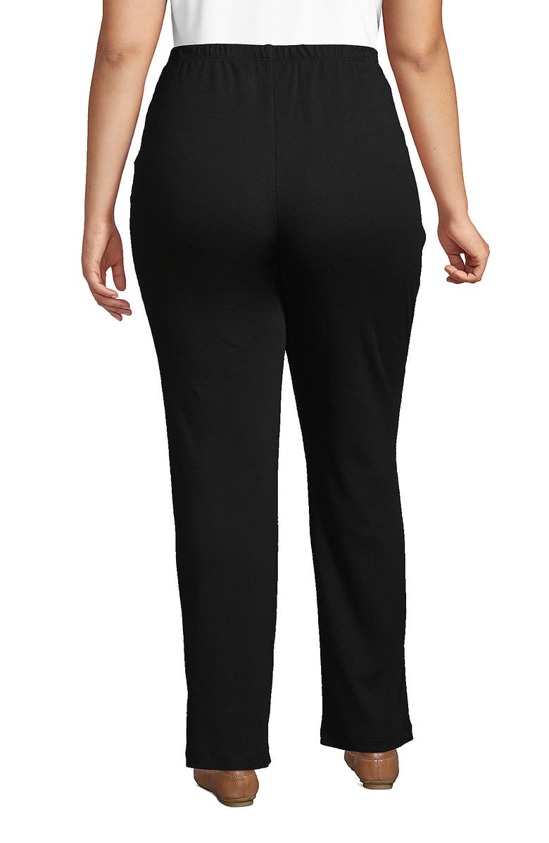Lands' End Sport Knit High Rise Pants, Alternate, color, Black