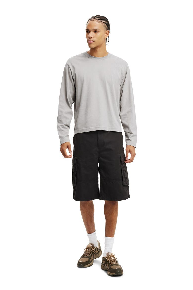Men's Cropped Fit Long Sleeve, Alternate, color, Overcast Grey