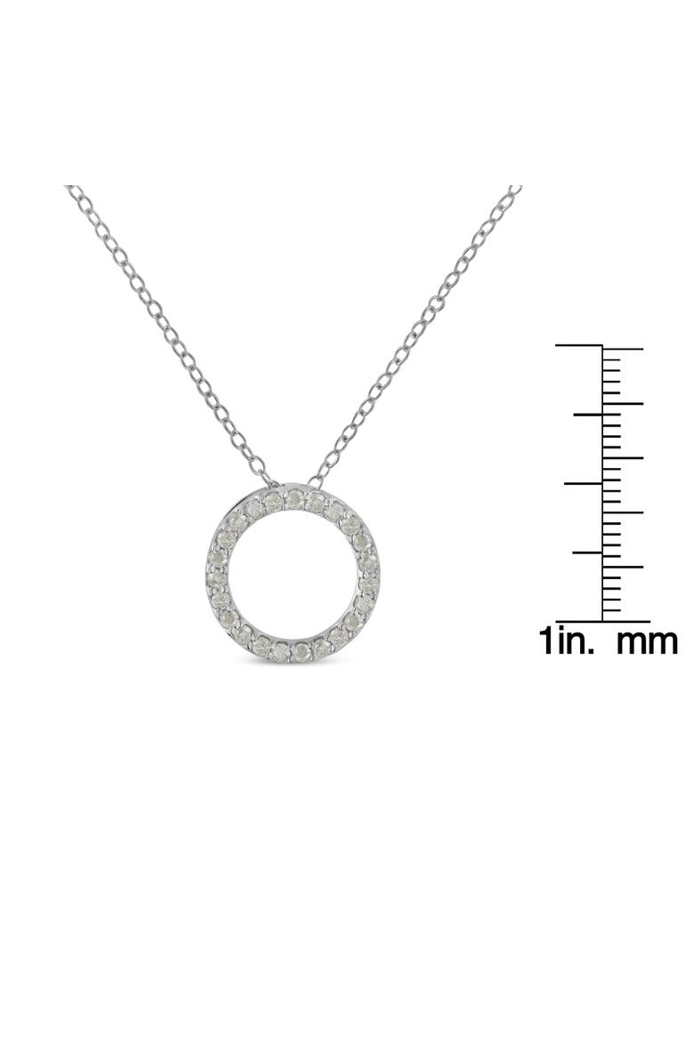 Haus of Brilliance Silver 1/4 Cttw Round-cut Diamond Open Circle Halo 18" Pendant Necklace, Alternate, color, White