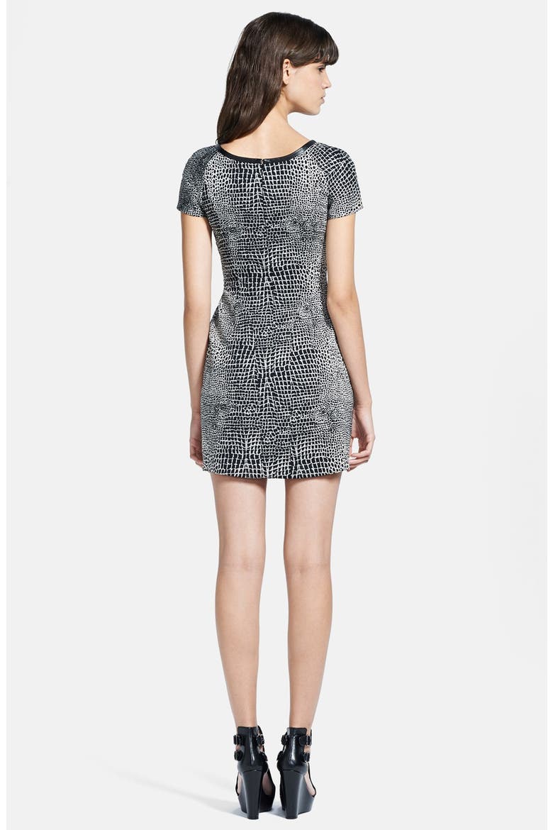 Crocodile Jacquard Dress, Alternate, color, BLACK