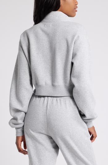 Crop Zip Fleece Hoodie