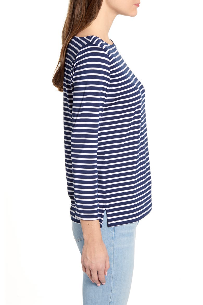 Sankaty Stripe Boat Neck Top, Alternate, color, DEEP BAY