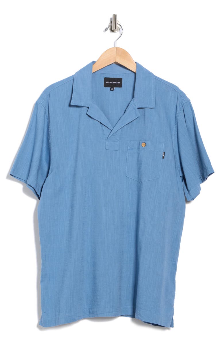 Lucky Brand Short Sleeve Slub Polo, Alternate, color, Coronet Blue