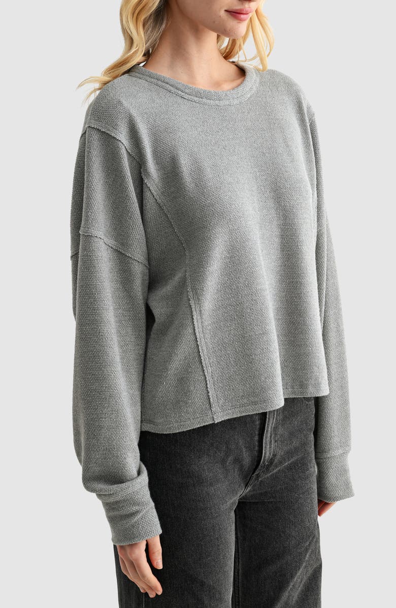 Lush Textured Knit Long Sleeve Shirt, Alternate, color, Light Grey