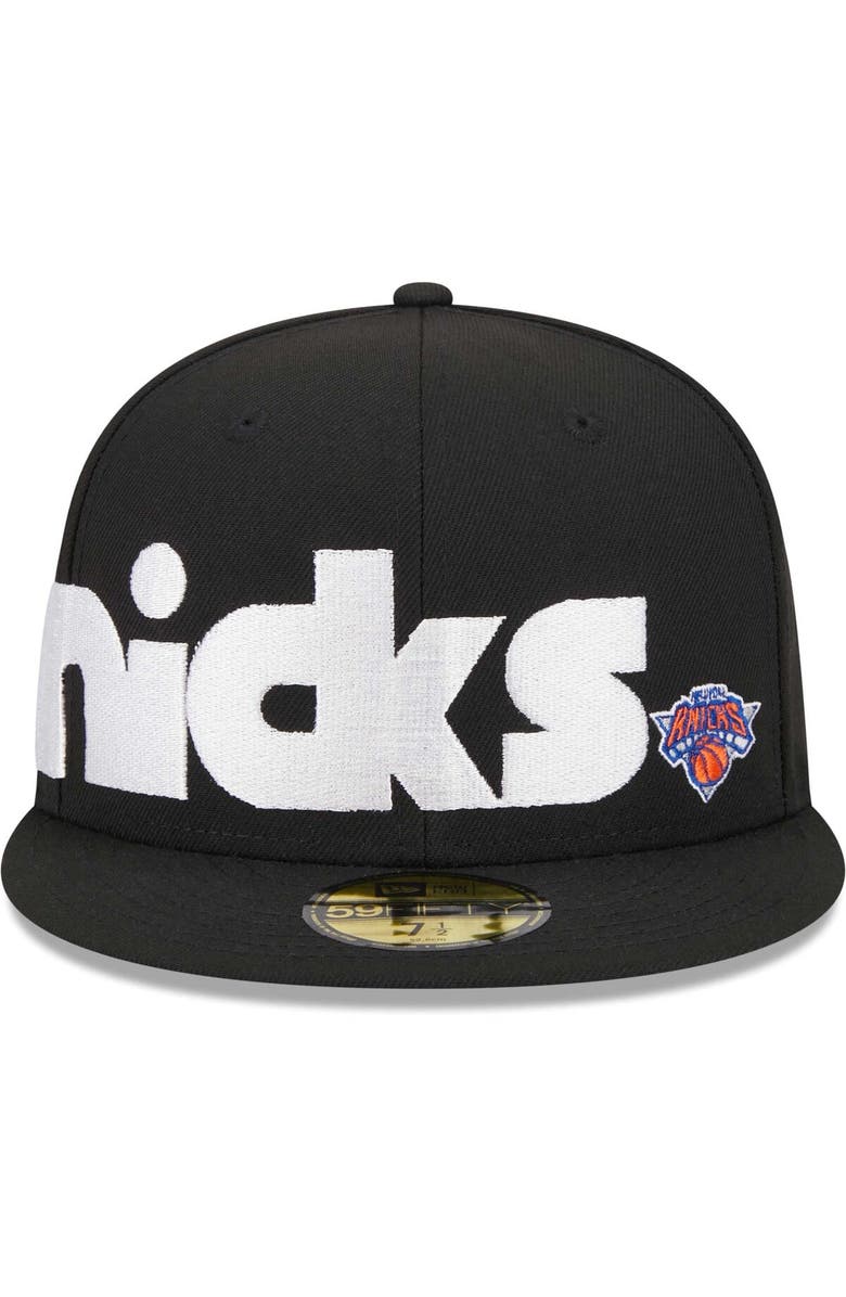 New Era Men's New Era Black New York Knicks Checkerboard UV 59FIFTY Fitted Hat, Alternate, color, 