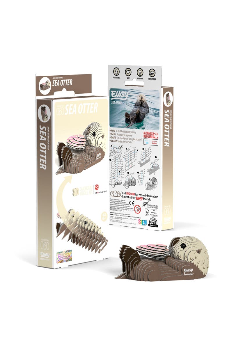 Eugy Puzzles Sea Otter 3D Puzzle, Main, color, NO COLOR