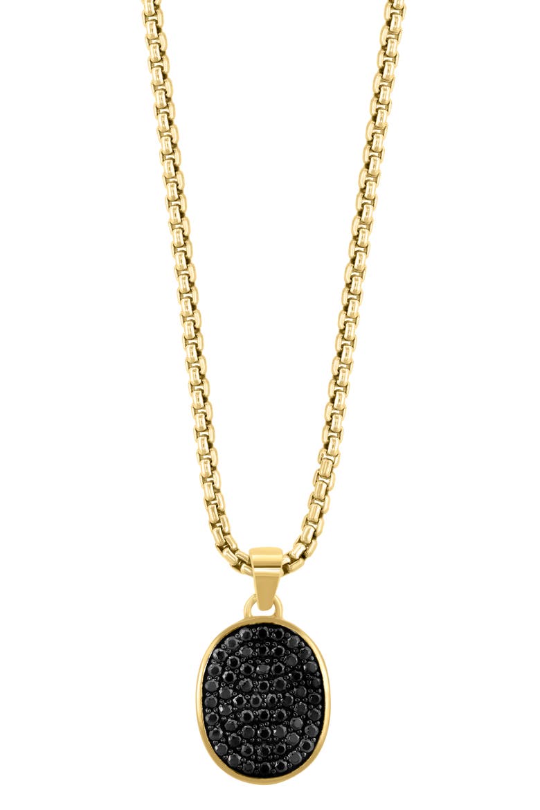 Pavé Black Spinel Pendant Necklace, Alternate, color, BLACK