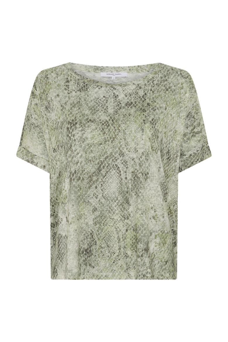 Mariel Snakeskin Print T-Shirt, Alternate, color, Khaki Green