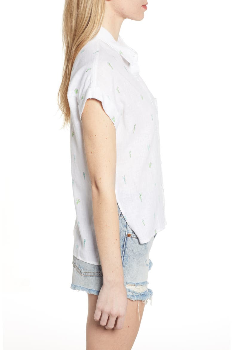 Whitney Print Shirt, Alternate, color, WHITE WATERCOLOR CACTUS