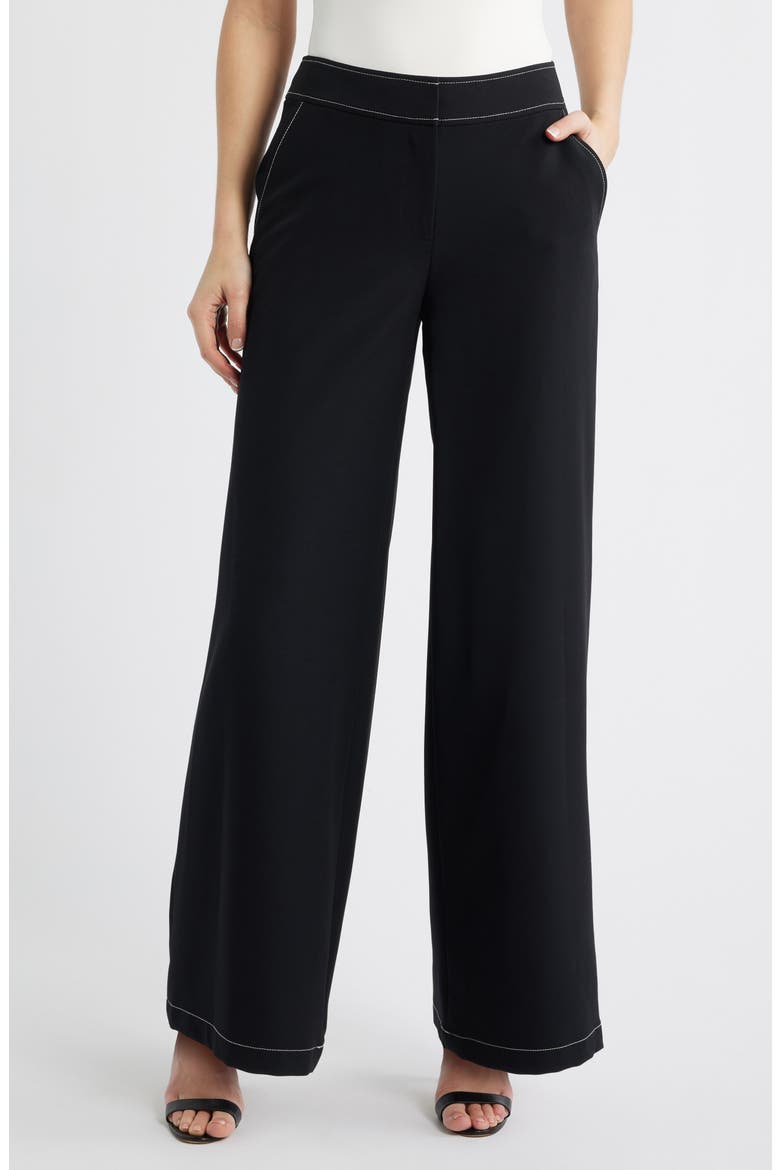 Wide Leg Pants, Main, color, BLACK WHITE