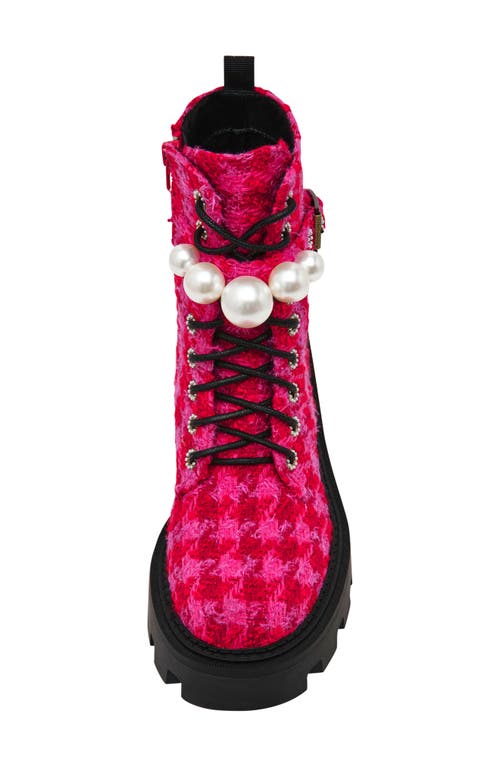 Betsey Johnson Jonnie Lug Sole Boot In Red