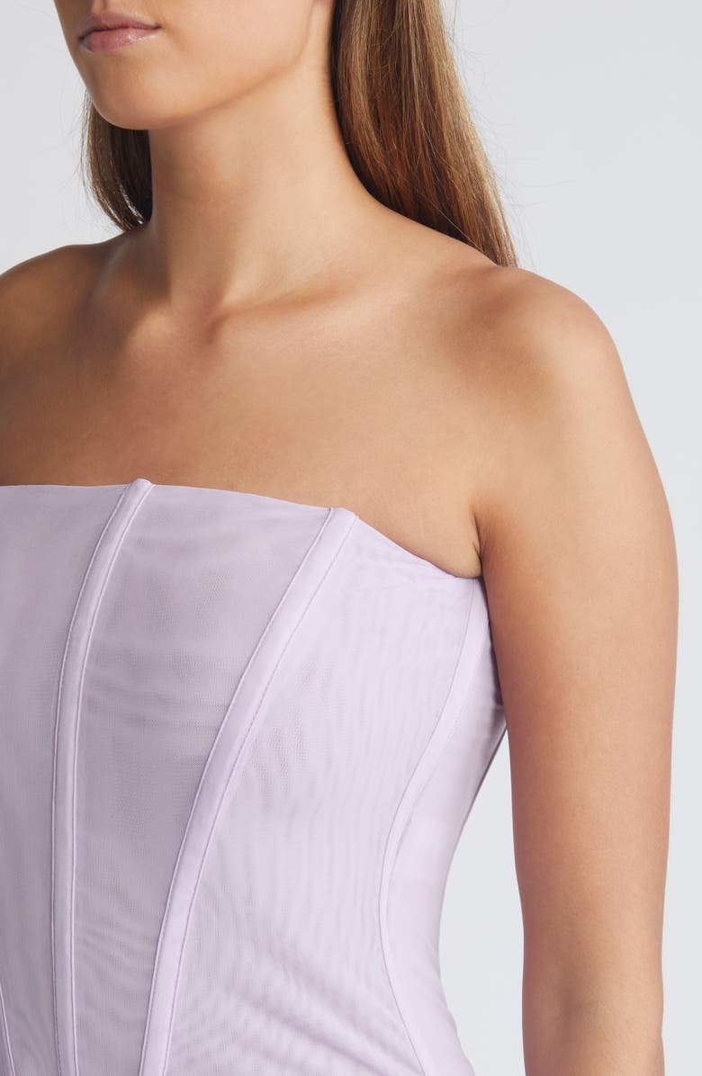 Mistress Rocks Longline Mesh Corset Top, Alternate, color, Lavender