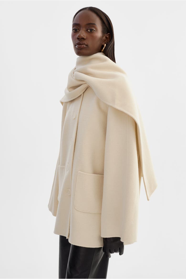 ANCA | Wool Scarf Jacket, Alternate, color, Winter White