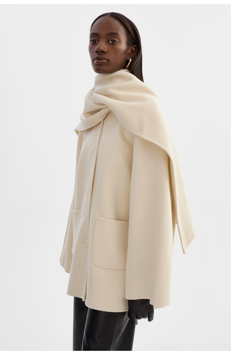 LAMARQUE ANCA | Wool Scarf Jacket, Alternate, color, Winter White
