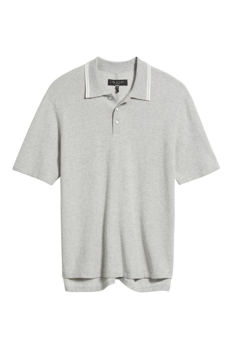 Harvey Tipped Polo, Alternate, color, HEATHER GREY