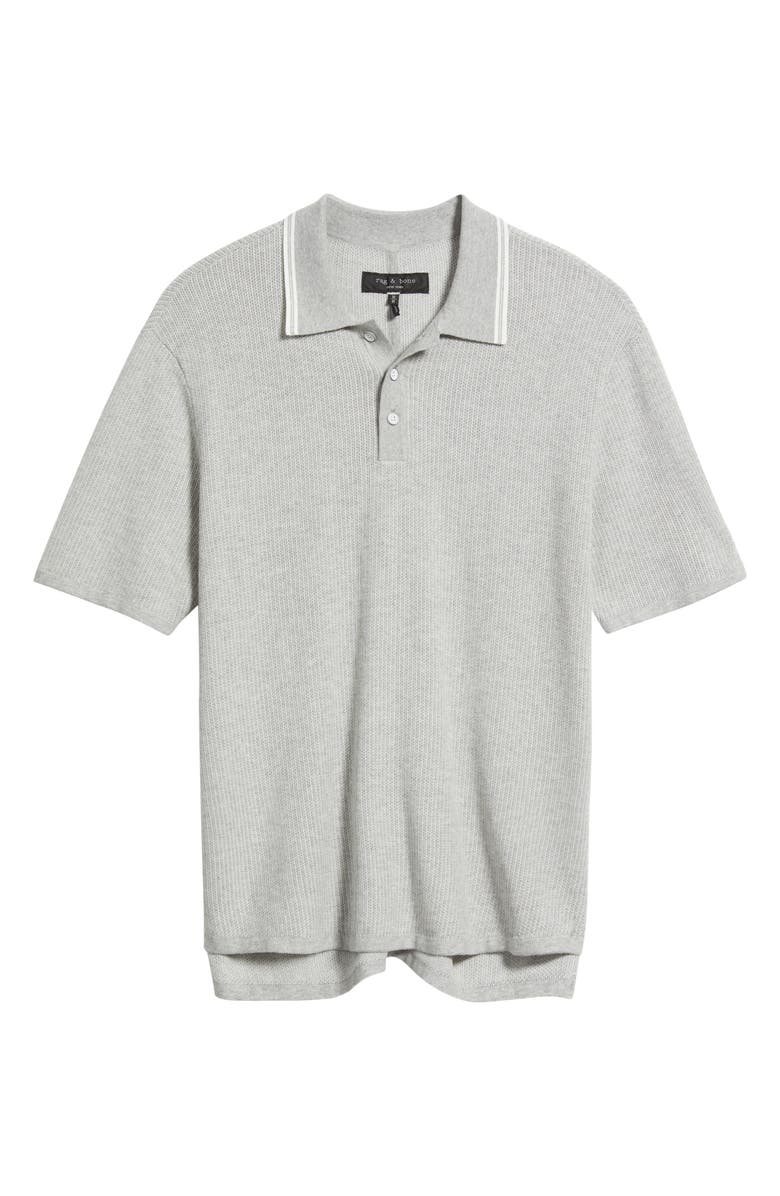 rag & bone Harvey Tipped Polo, Main, color, Heather Grey