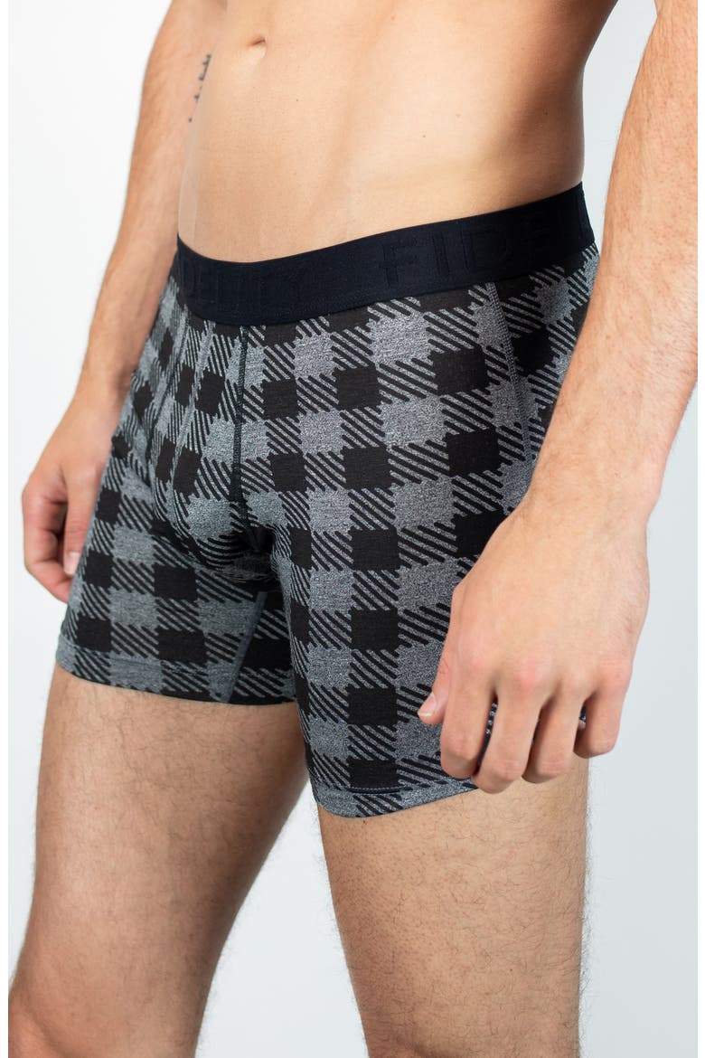 The Epic X-Hold Lumberjack Plaid Performance Boxer Briefs, Alternate, color, ASH