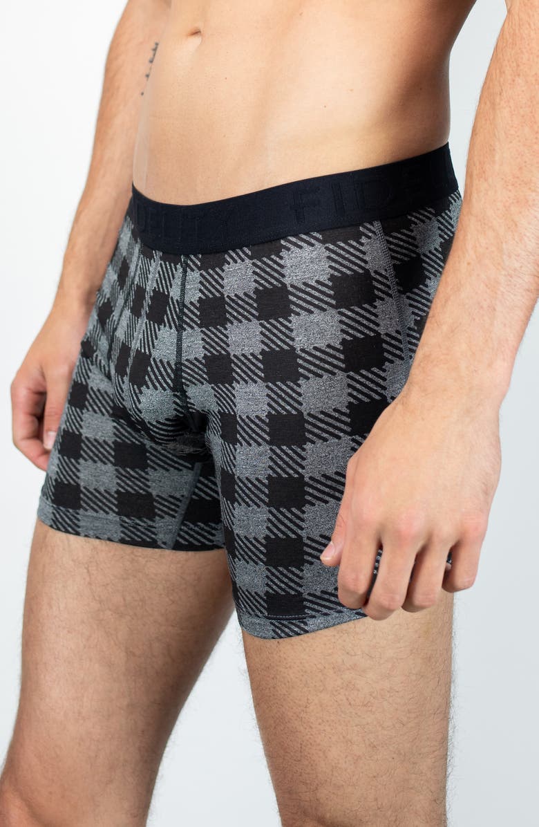Fidelity Denim The Epic X-Hold Lumberjack Plaid Performance Boxer Briefs, Alternate, color, 