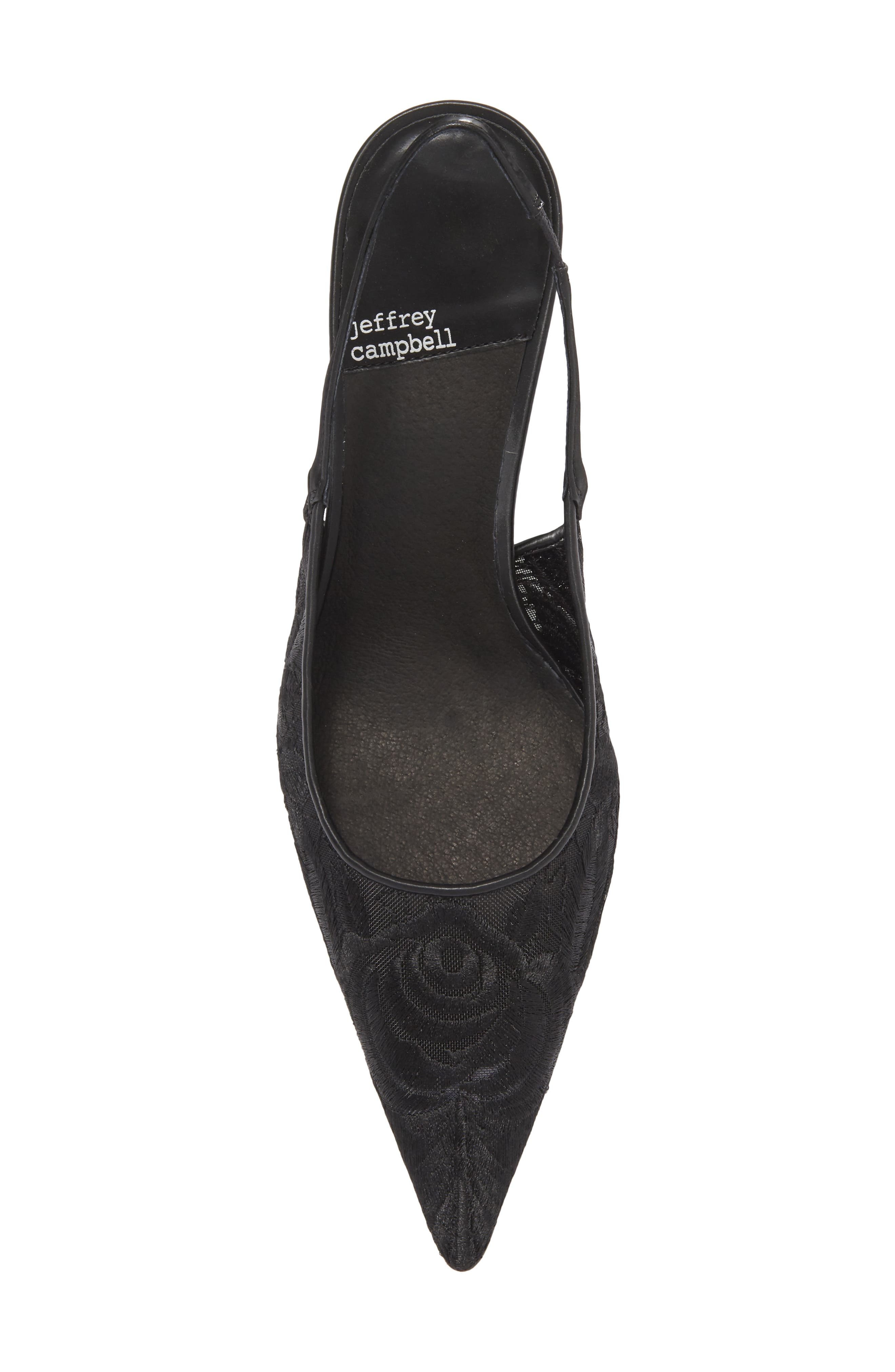 Jeffrey Campbell Lofficele Embroidered Mesh Slingback Pointed Toe Pump, Alternate, color, 