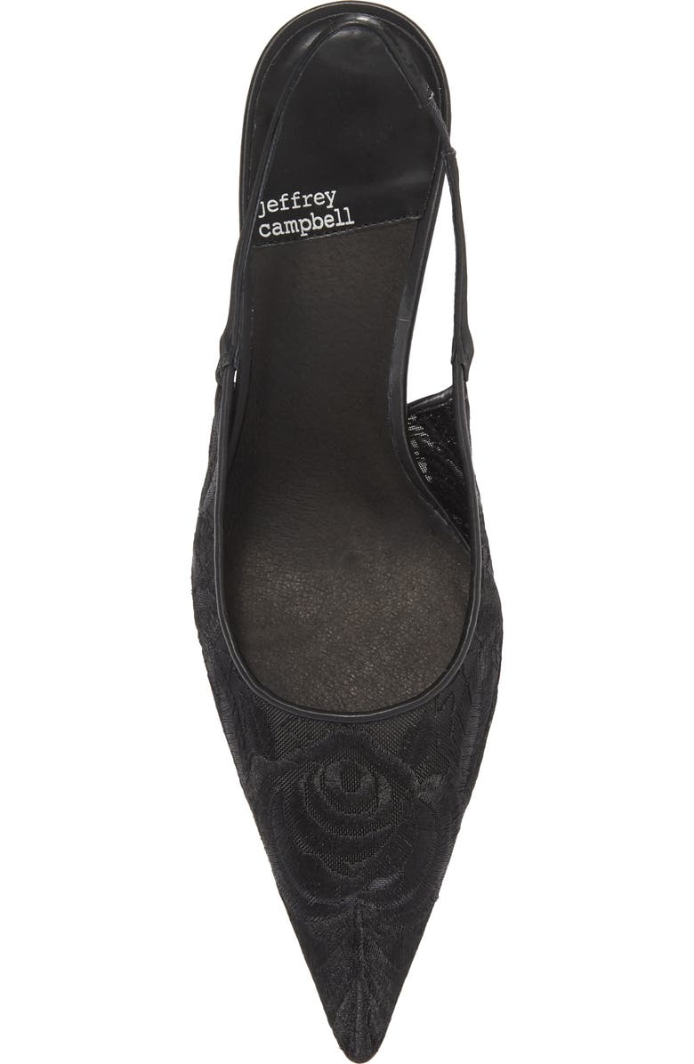Jeffrey Campbell Lofficele Embroidered Mesh Slingback Pointed Toe Pump, Alternate, color,