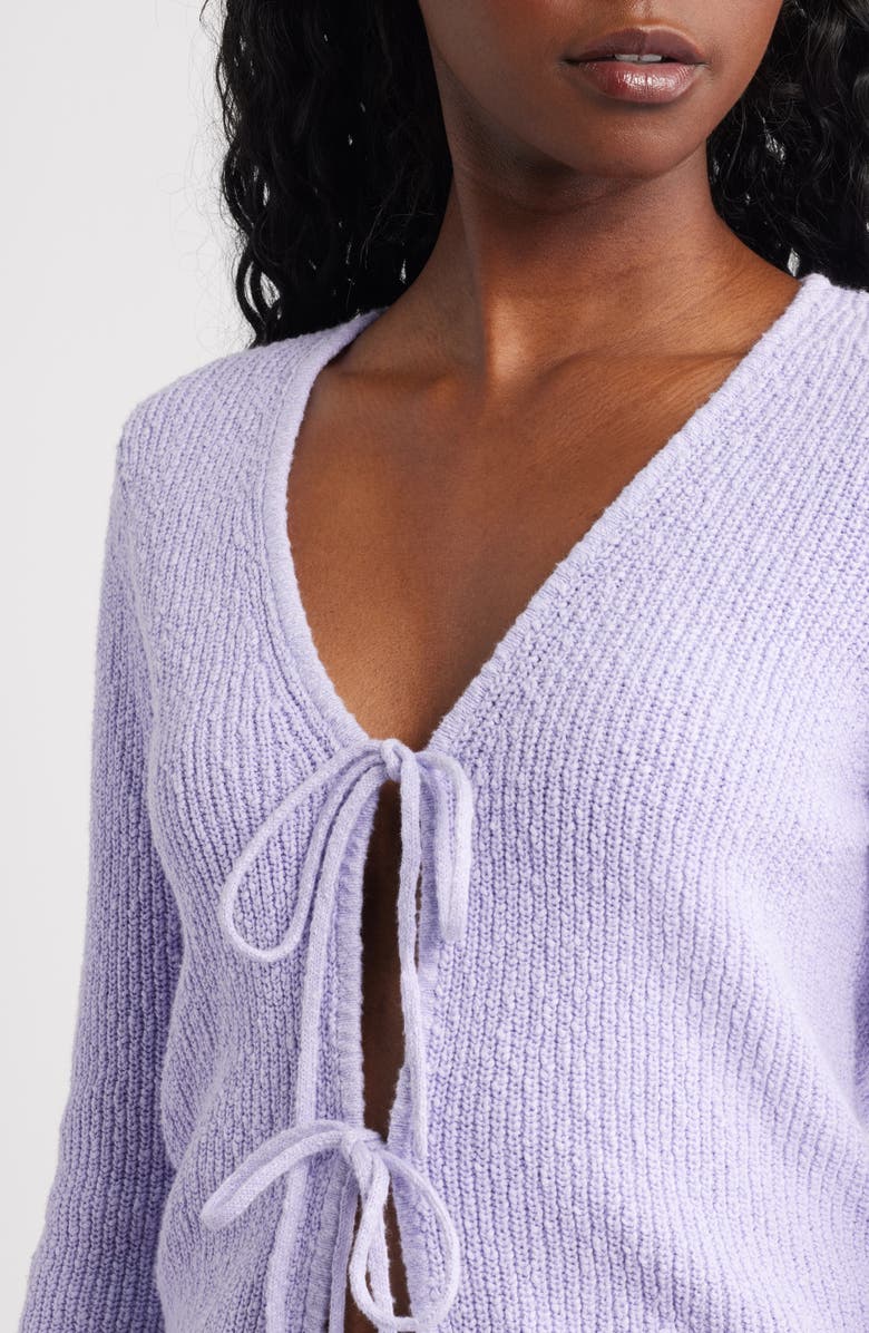 & Other Stories Tie Front Cotton Cardigan, Alternate, color, 