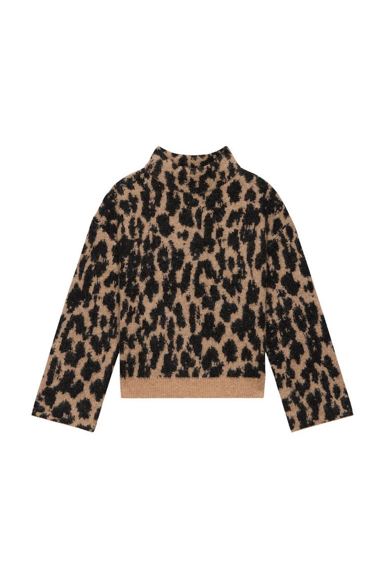 Fuzzy Textured Mock Neck Knit Jumper, Alternate, color, Neutral