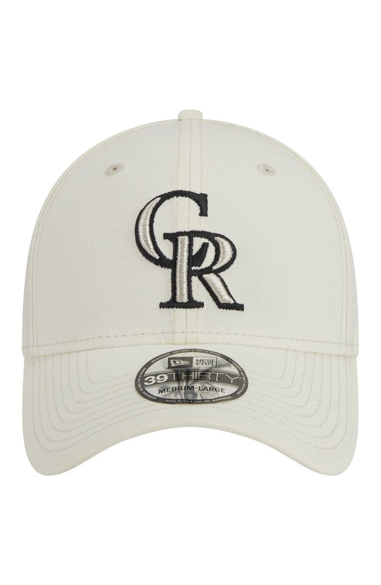 New Era Men's New Era Cream Colorado Rockies Chrome Team Classic 39THIRTY Flex Hat, Alternate, color, Cream