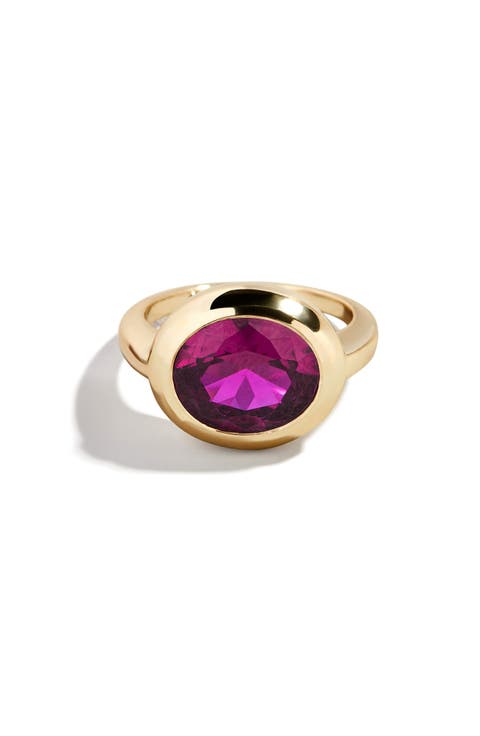 Birthstone Oval Cubic Zirconia Ring