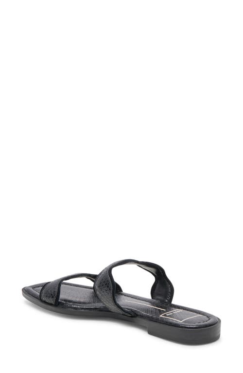 Dolce Vita Ilva Low Slide Sandal In Onyx Embossed Leather