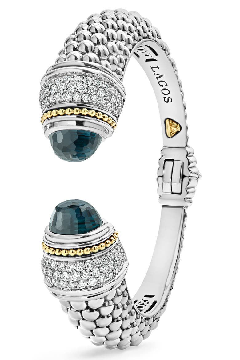 Rittenhouse Diamond & Semiprecious Stone Wrist Cuff, Alternate, color, LONDON BLUE TOPAZ