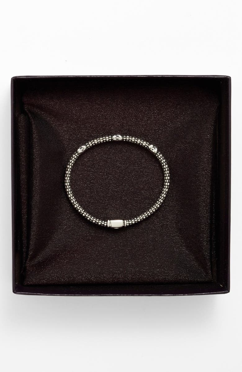 LAGOS Three-Station X Caviar Bracelet, Alternate, color, Sterling Silver