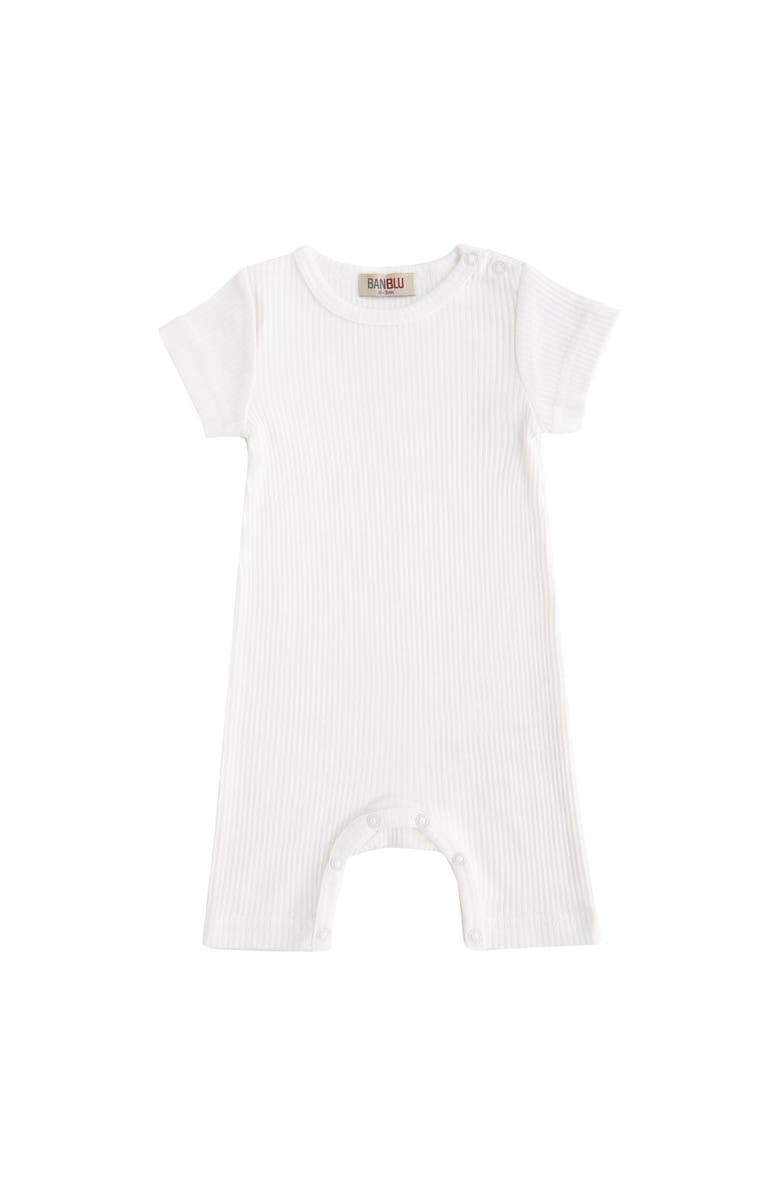 Banblu Short Sleeved Modal Romper, Main, color, White