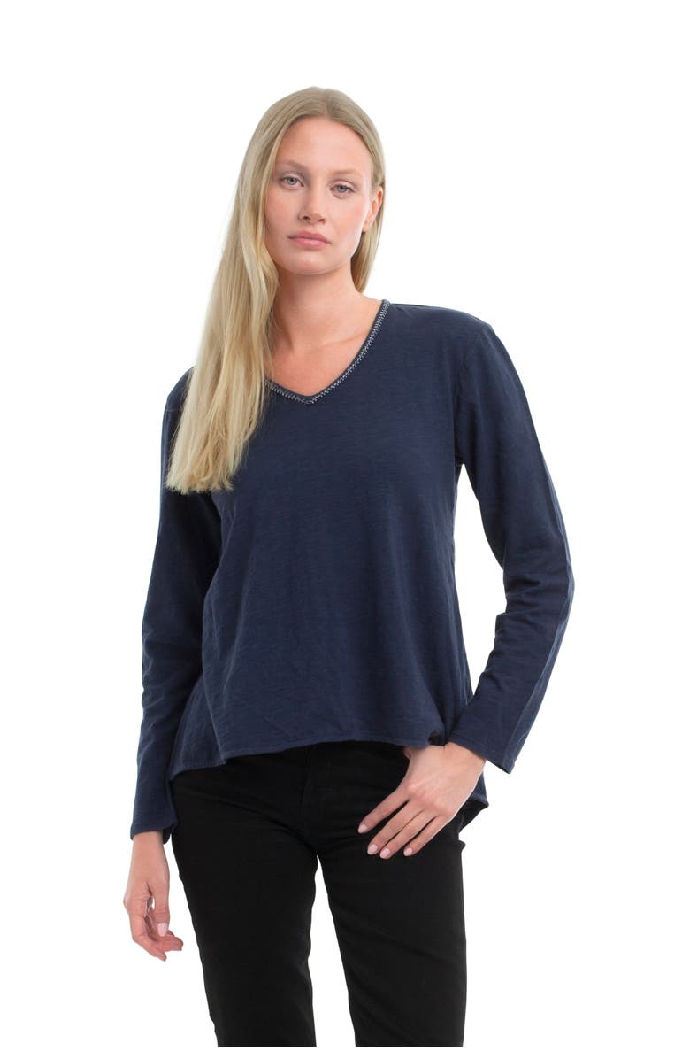 WILT Clothing Metallic Thread V-Neck, Main, color, 