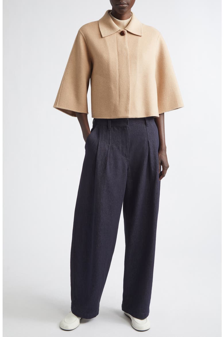 Double Face Wool & Cashmere Crop Jacket, Alternate, color, NATURAL