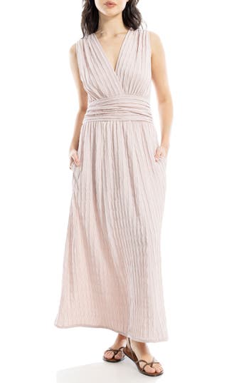 Max Studio Textured Knit Sleeveless Maxi Dress In Blush