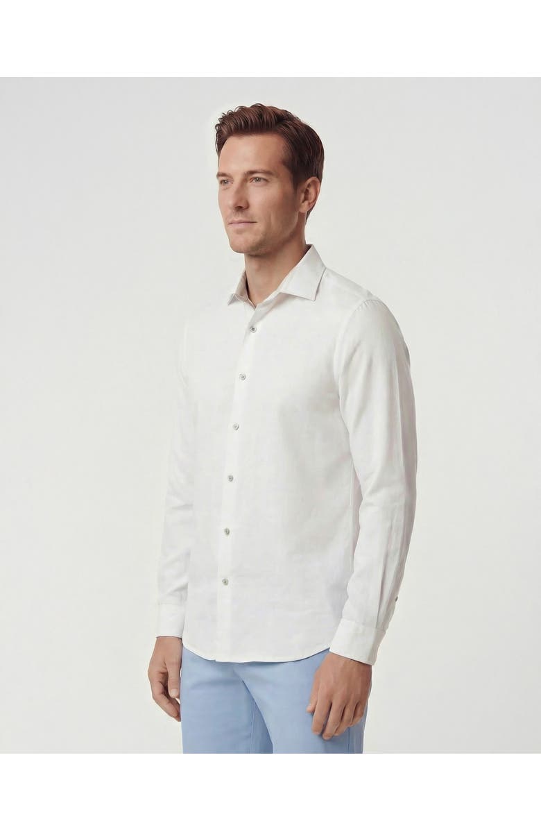 Lords of Harlech Linen Long Sleeve Shirt, Alternate, color, White