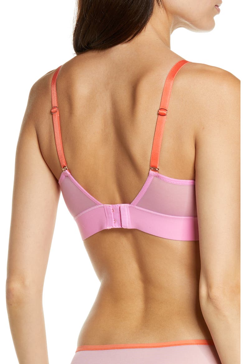 Spellbound Mesh Bralette, Alternate, color, PINK/CORAL