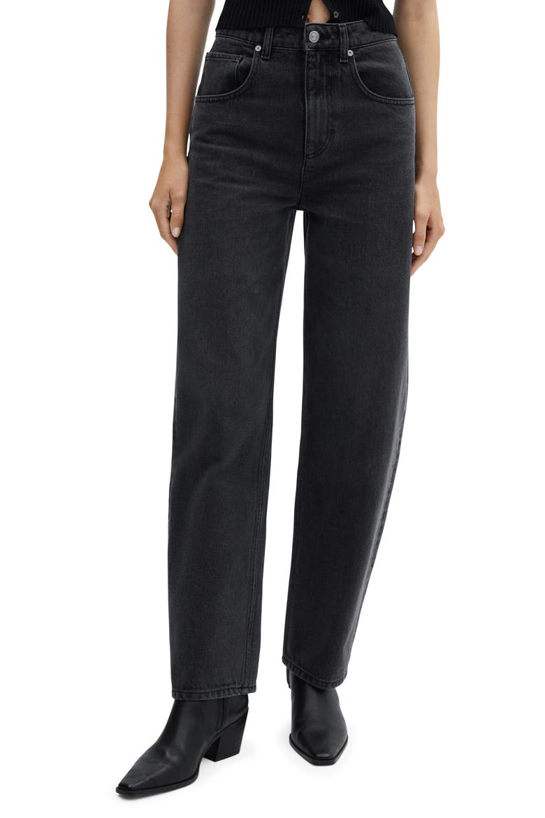 High Waist Balloon Jeans, Main, color, BLACK DENIM