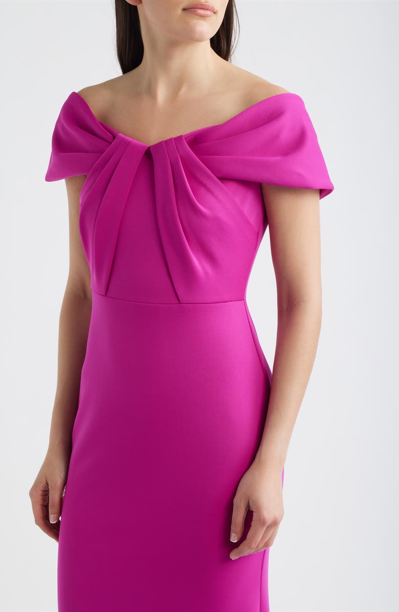 Eliza J Pleated Off the Shoulder Mermaid Gown, Alternate, color, 