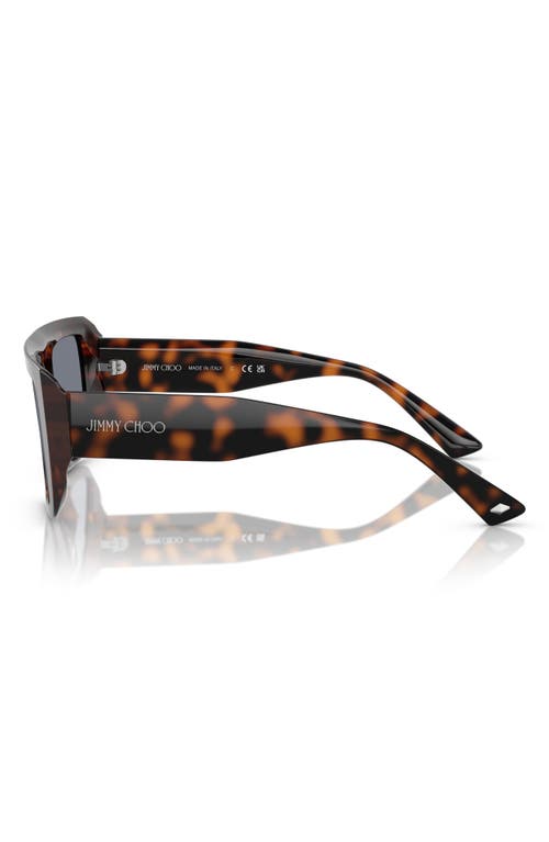 Jimmy Choo 52mm Rectangular Sunglasses In Havana/grey