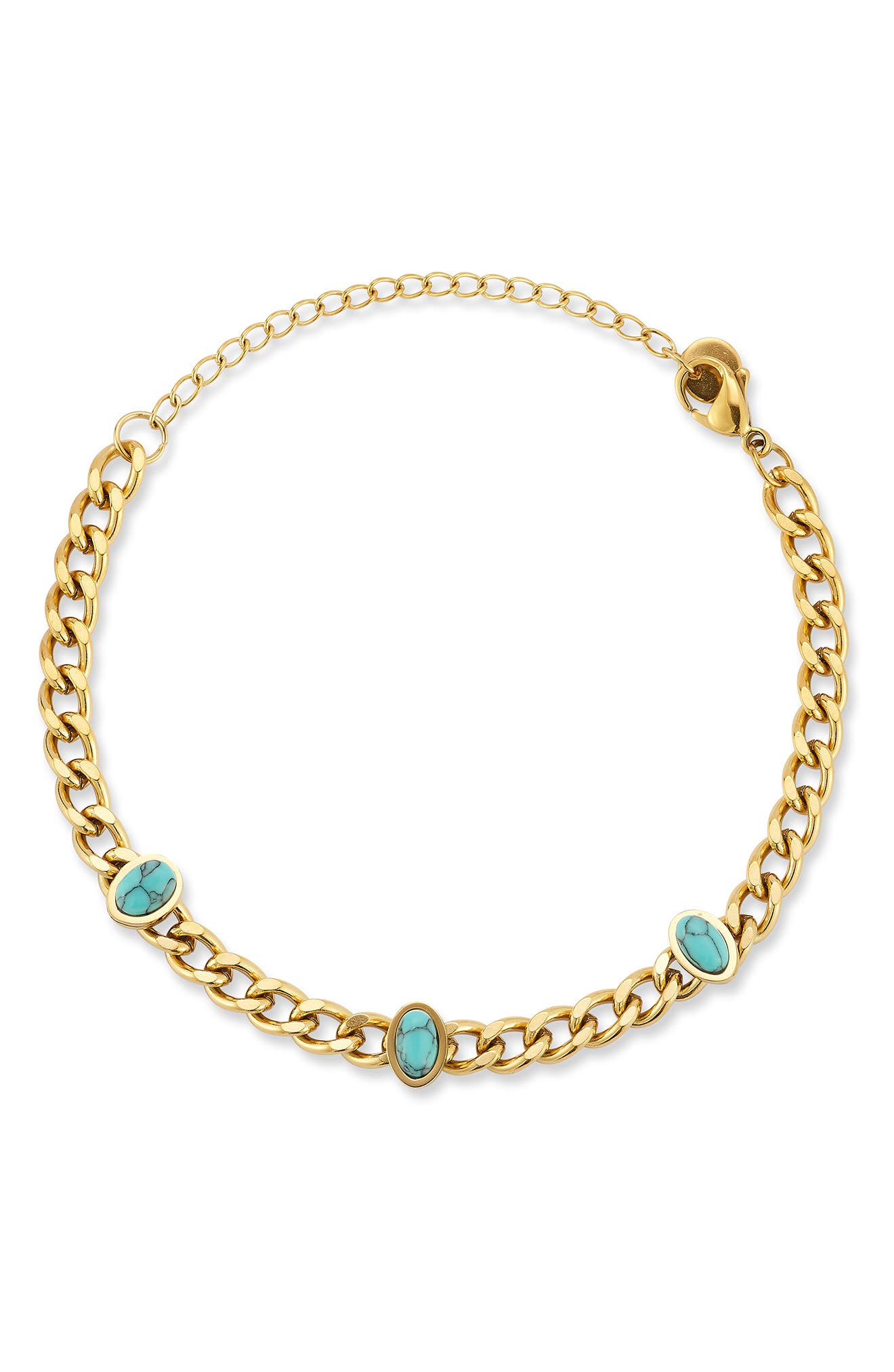 GLAZE JEWELRY Stone Station Curb Chain Bracelet