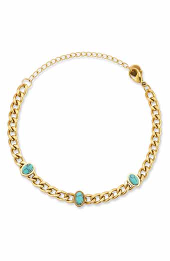 Stone Station Curb Chain Bracelet