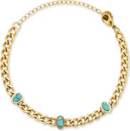 GLAZE JEWELRY Stone Station Curb Chain Bracelet