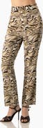 IVONNE Zebra Print Straight-Leg, High-Waist Ankle-Length Pants
