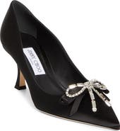 Jimmy Choo Auria Crystal Bow Satin Pump