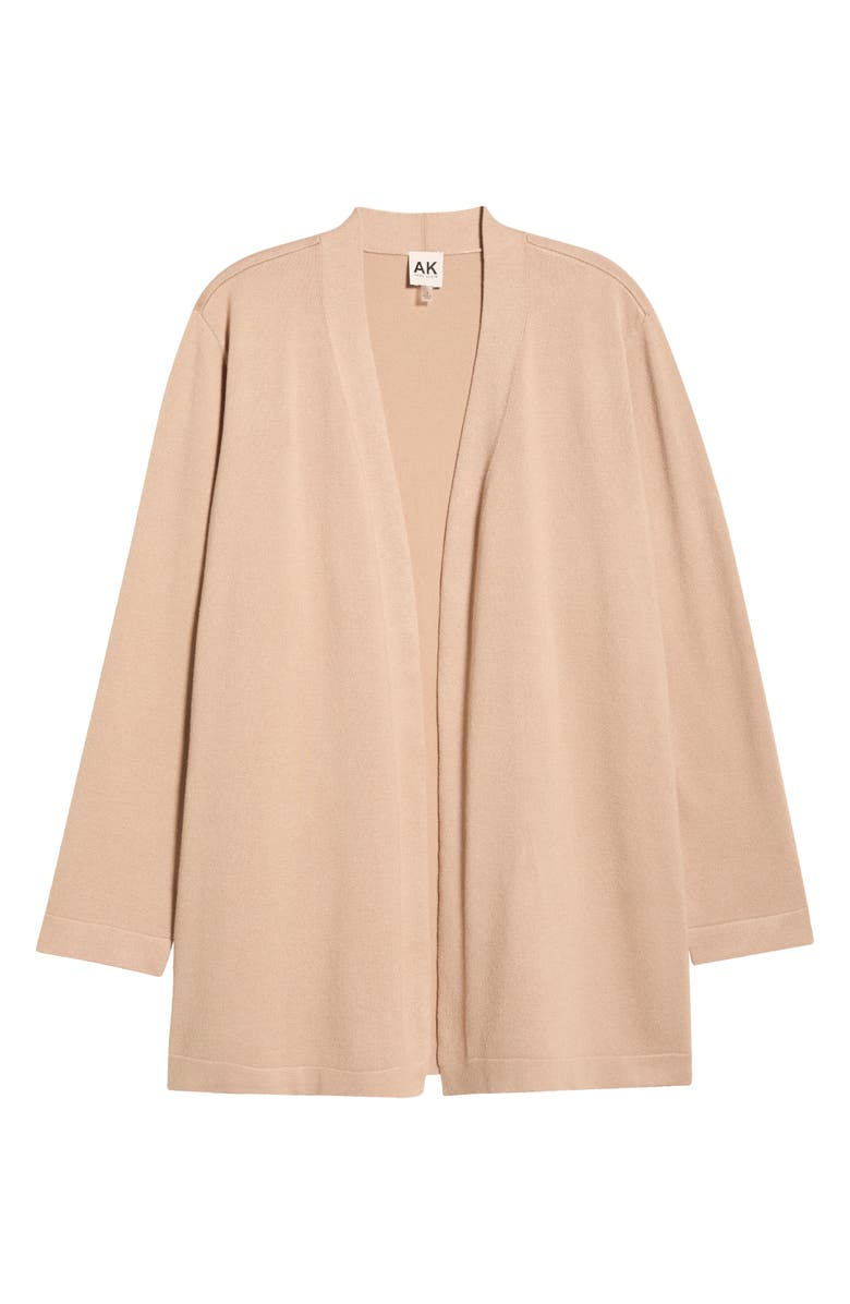 AK ANNE KLEIN Chatham Open Front Cardigan, Alternate, color, Latte