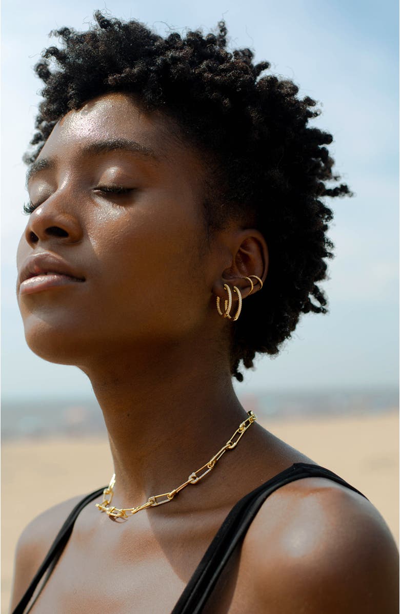 BEN ONI Set of 2 CZ Ear Cuffs, Alternate, color, Gold