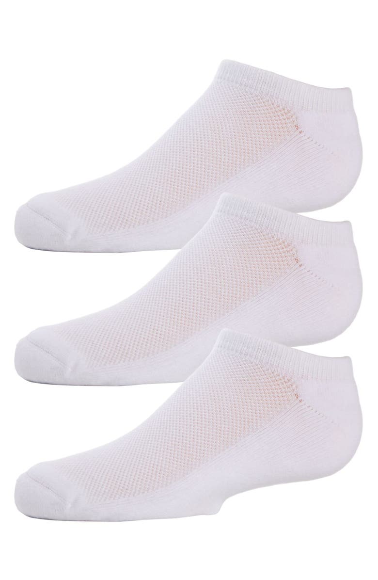 MeMoi No Show Sport Ankle Socks 3 Pack, Main, color, White-White-White